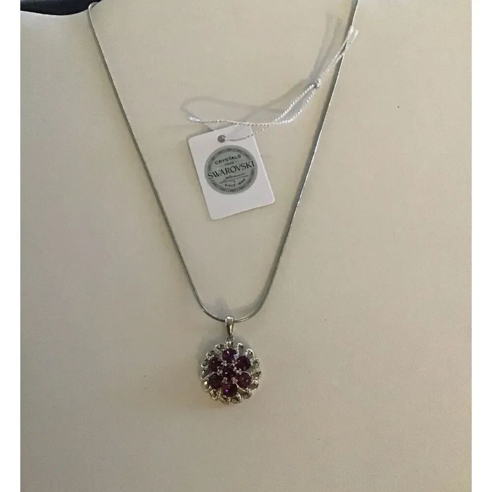 Gorgeous Amethyst Swarovski Crystal Necklace~NEW~